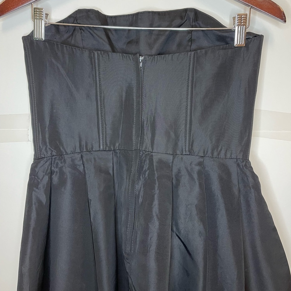 Gunne Sax Dress 7 Black Jessica McClintock Floral Formal Short Cocktail Straples - Picture 7 of 10